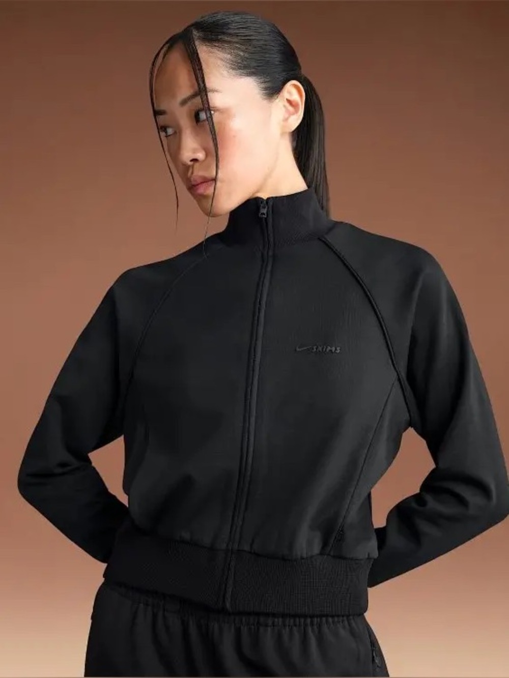 Nike x SKIMS Matte Tricot cropped track jacket
